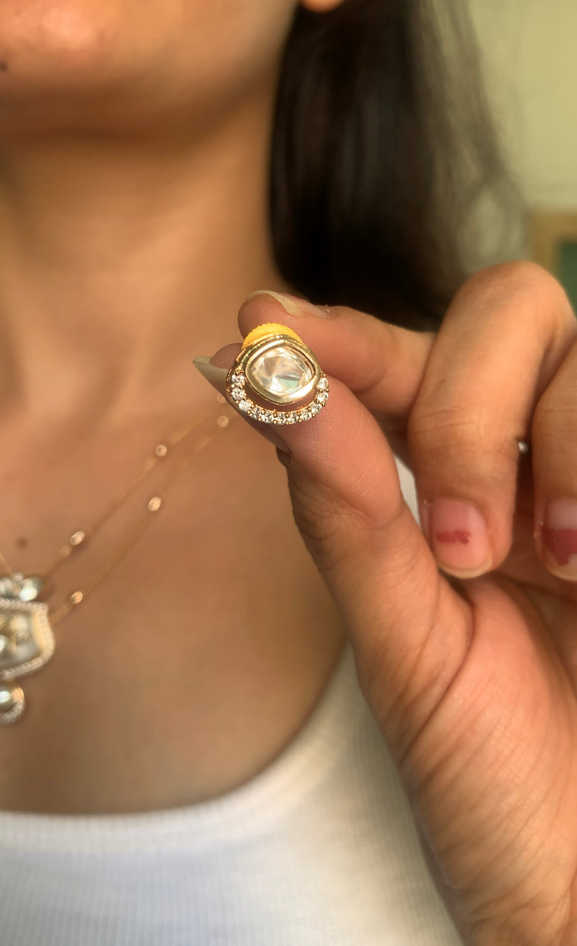 MOP layered moissanite pendant set