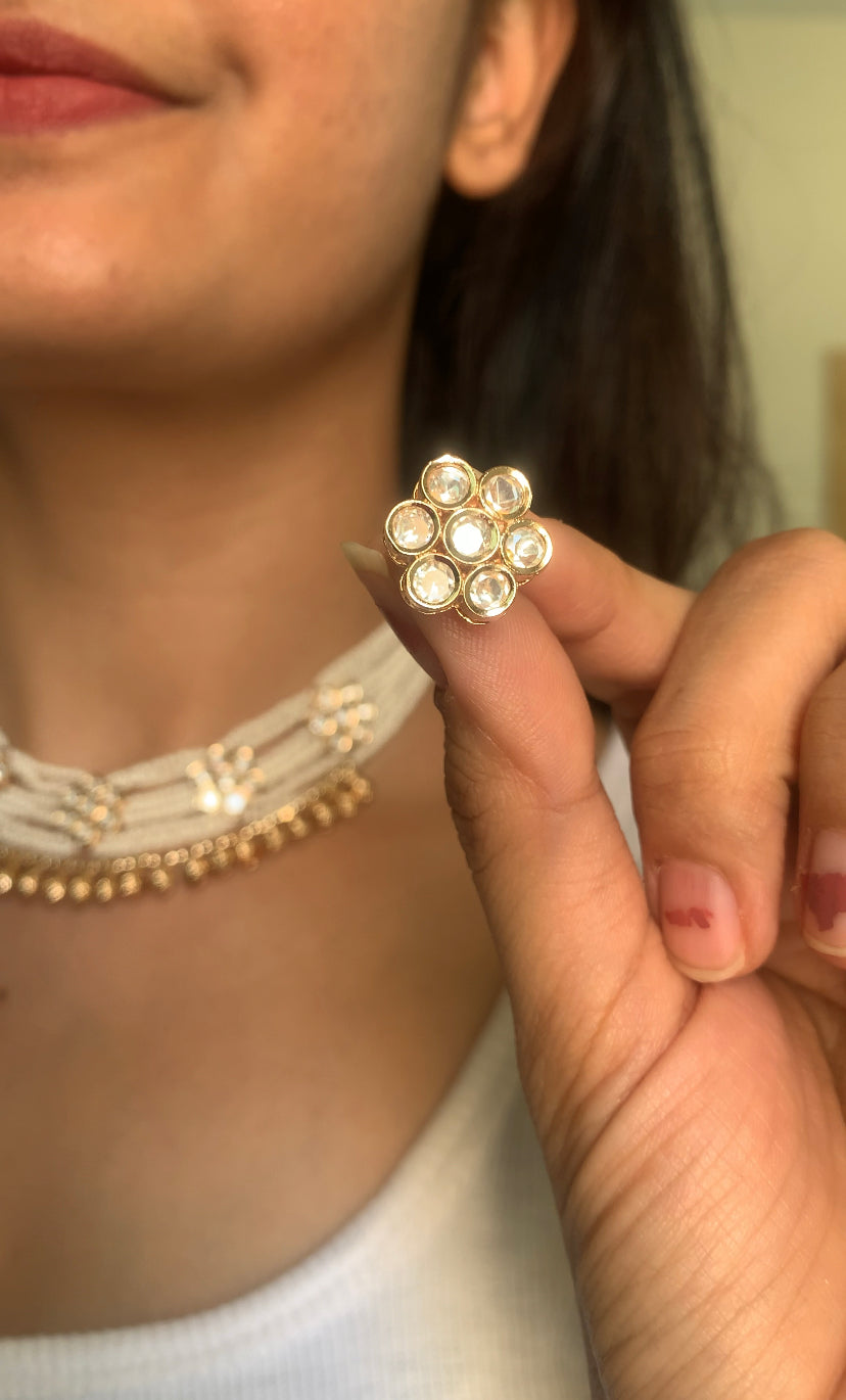 Pearl moissanite set