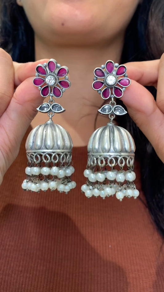 Flower jhumkas