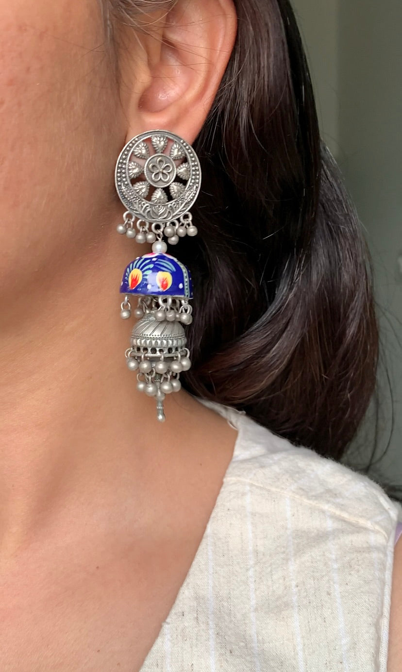 Amaya handpainted jhumkas