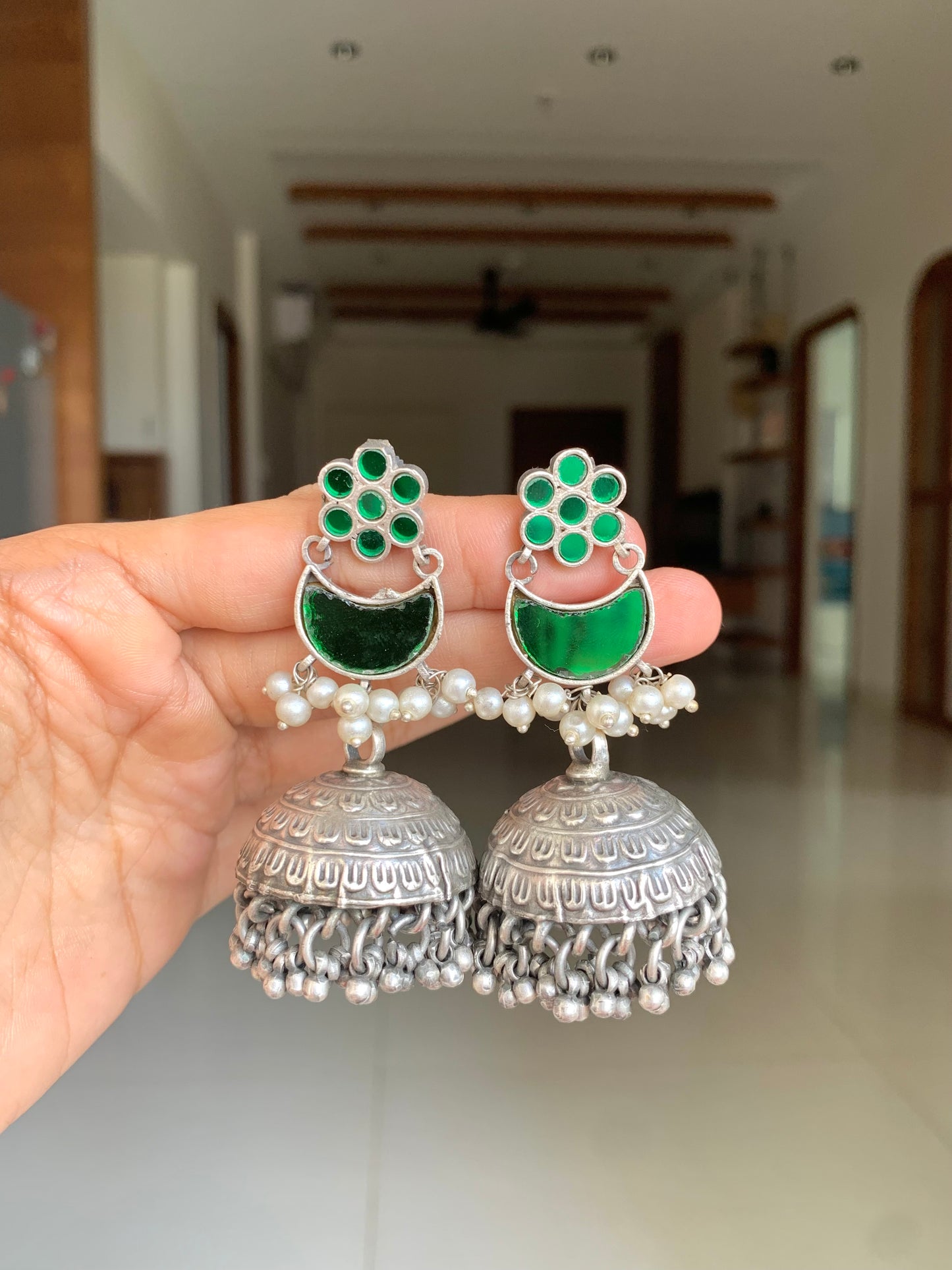 Glass jhumkas