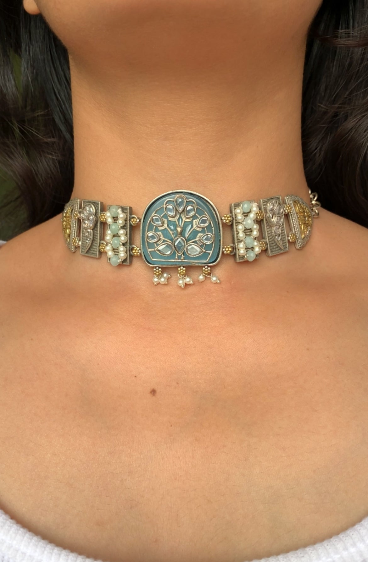 Peacock choker set
