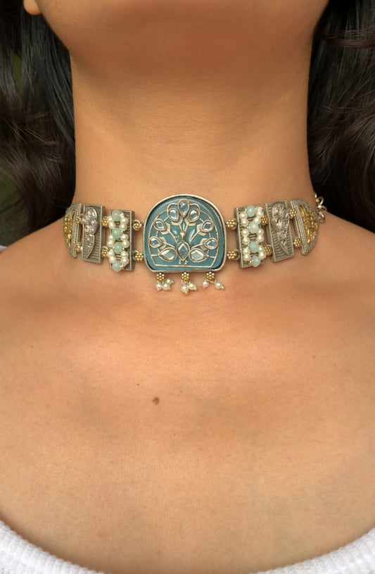 Peacock choker set