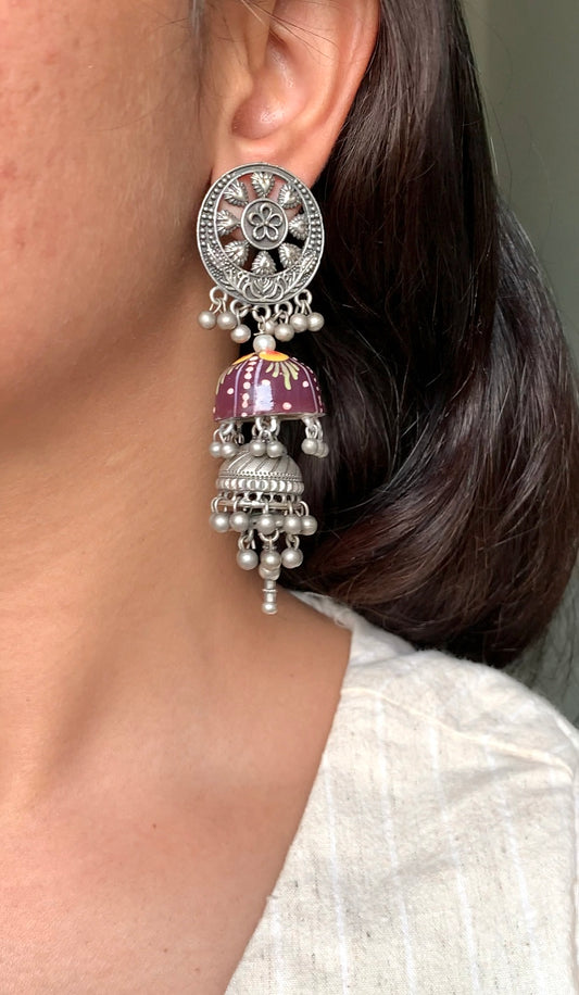 Amaya handpainted jhumkas