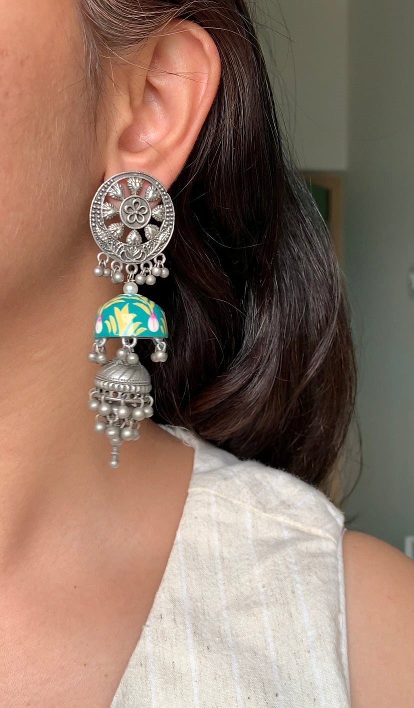 Amaya handpainted jhumkas