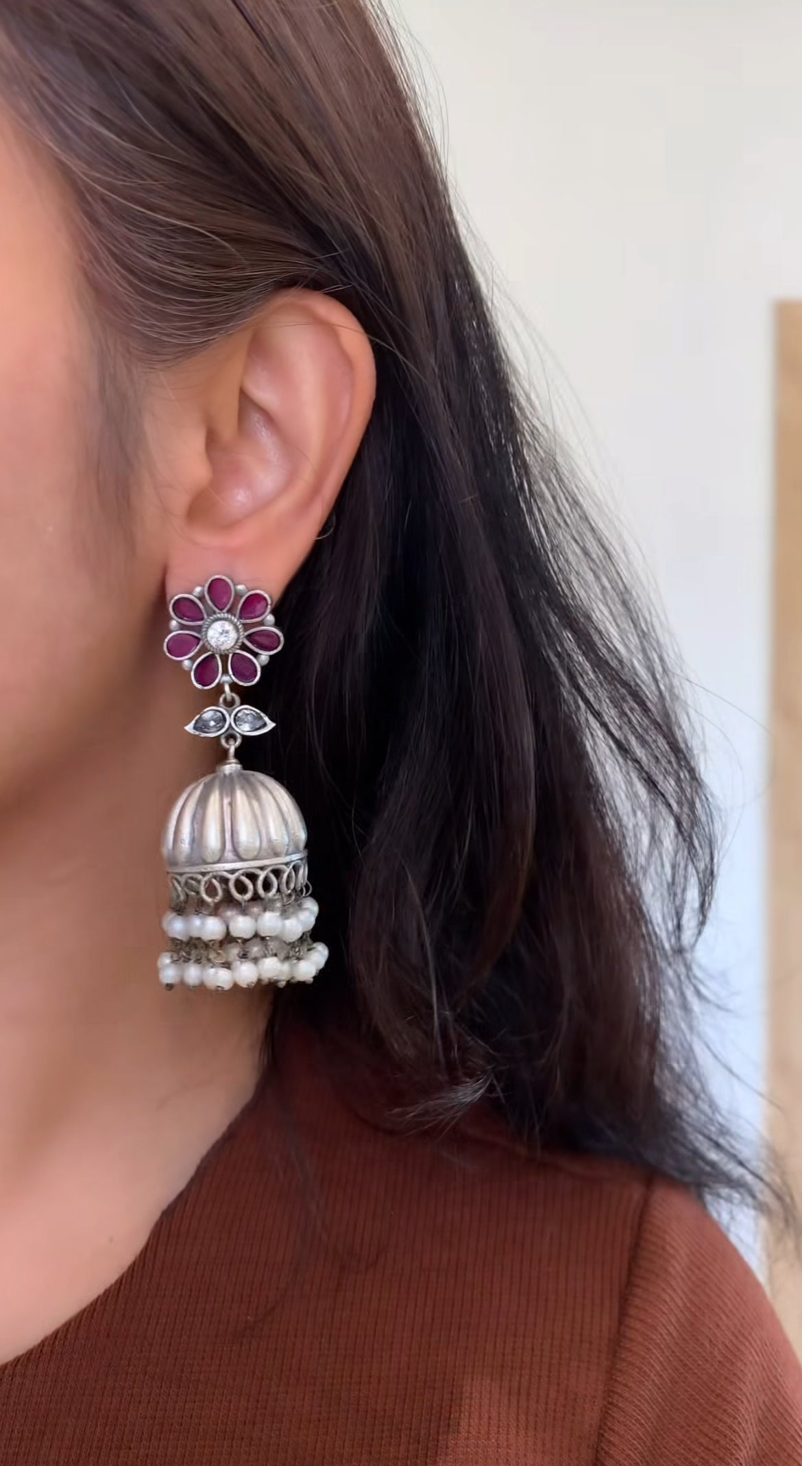 Flower jhumkas